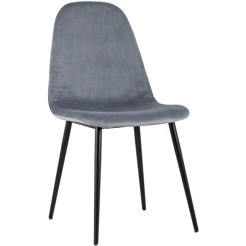 Стул Archie Chair Черные ножки Серый Велюр Серый Черный Стул Archie Chair Черные ножки Серый Велюр Серый Черный в Кирове | Loft Concept