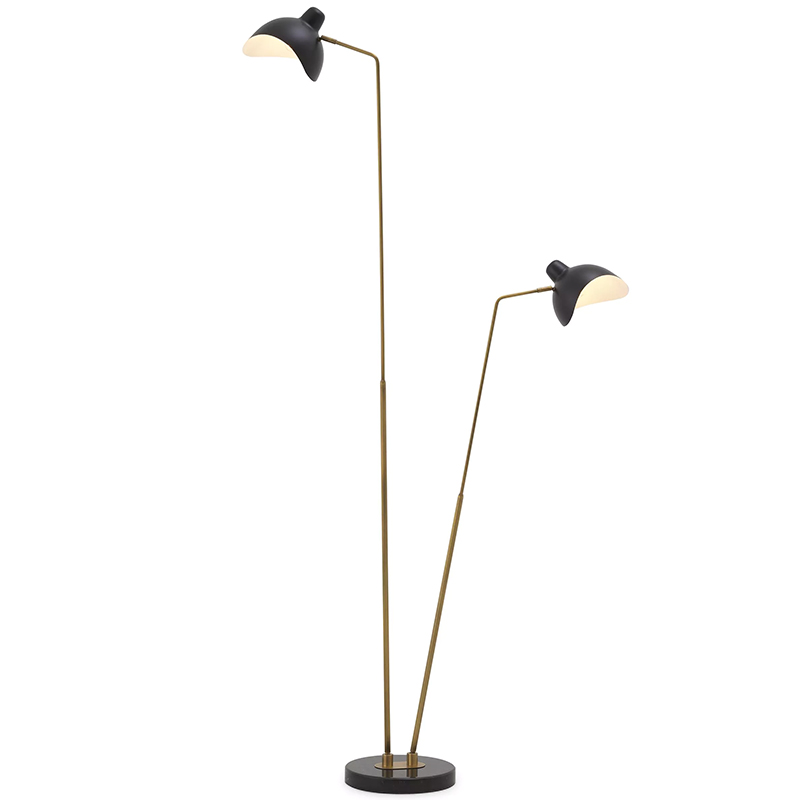 Торшер Eichholtz Floor Lamp Asta Double Черный Черный Мрамор Nero Латунь Торшер Eichholtz Floor Lamp Asta Double Черный Черный Мрамор Nero Латунь в Кирове | Loft Concept