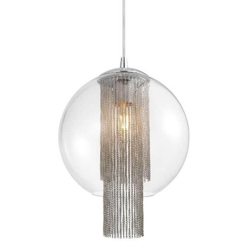 Подвесной светильник Cascade Chains Hanging lamp Прозрачное Стекло Хром Серебряный Подвесной светильник Cascade Chains Hanging lamp Прозрачное Стекло Хром Серебряный в Кирове | Loft Concept