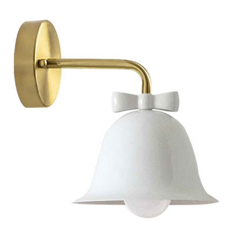 Бра Колокольчик Bell with Bow White Wall Lamp Белый Белый Красный Морская синь Золотой Бра Колокольчик Bell with Bow White Wall Lamp Белый Белый Красный Морская синь Золотой в Кирове | Loft Concept