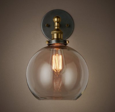 Бра Loft Clear Glass Sphere Cloche Прозрачный Белый Черный Бра Loft Clear Glass Sphere Cloche Прозрачный Белый Черный в Кирове | Loft Concept