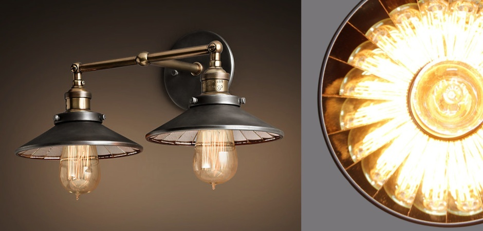 Бра Loft Cone 20th c.Factory filament Pendant Reflector Double Бра Loft Cone 20th c.Factory filament Pendant Reflector Double - Loft-Concept в Кирове