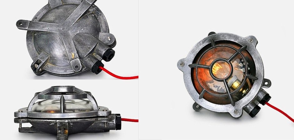 Настенная лампа Steampunk Cage Glass Edison Wall Lamp Round Настенная лампа Steampunk Cage Glass Edison Wall Lamp Round - Loft-Concept в Кирове