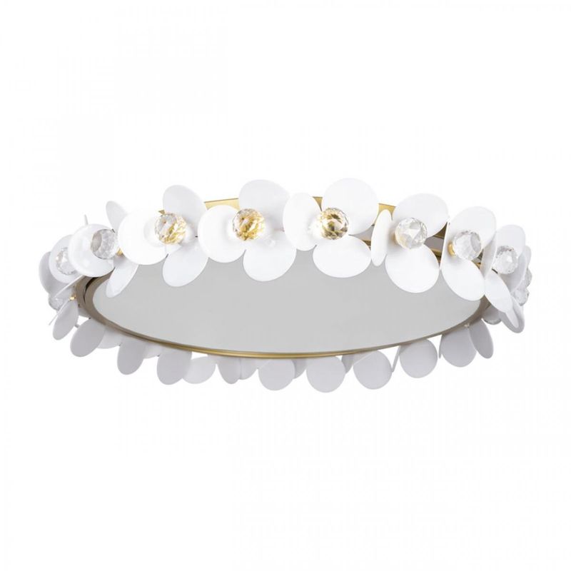 Потолочный светильник Белые Цветы White Flowers Ceiling lamp D 57 Белый Золотой в Кирове | Loft Concept 