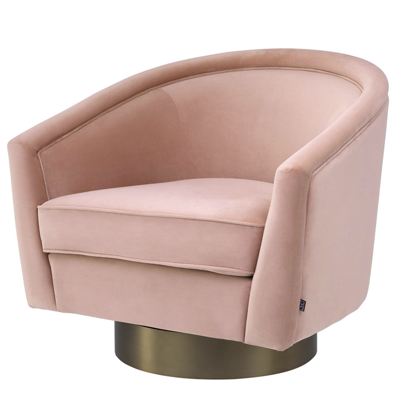 Кресло Eichholtz Swivel Chair Catene nude Розовый пастельный матовое золото Кресло Eichholtz Swivel Chair Catene nude Розовый пастельный матовое золото в Кирове | Loft Concept