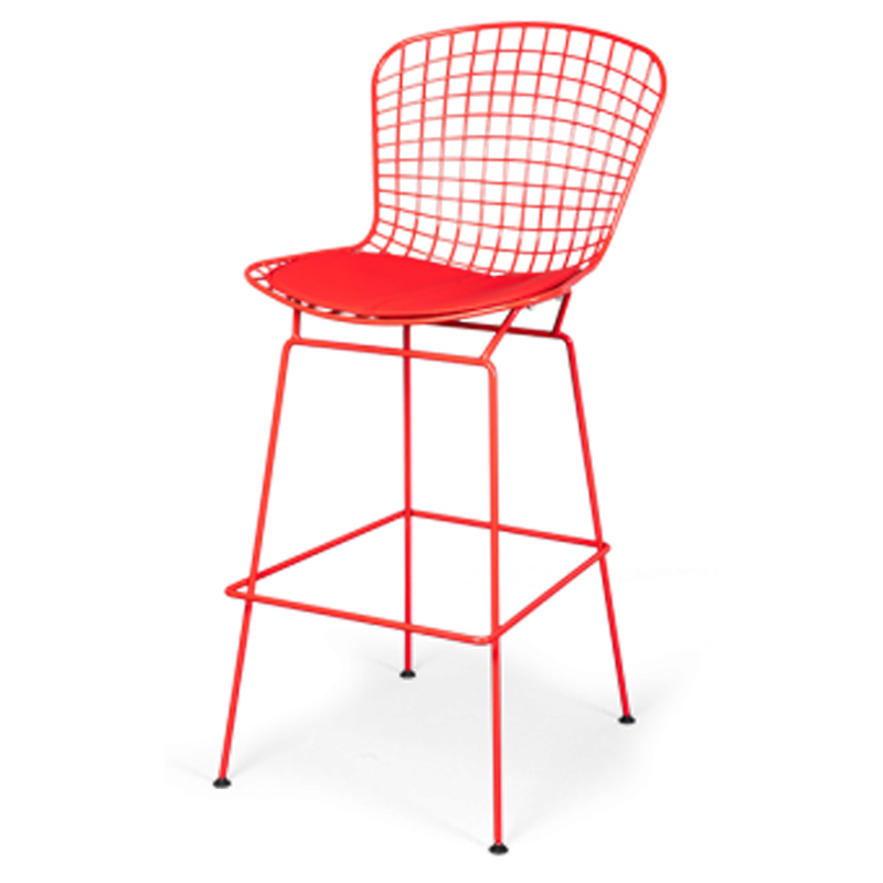 Барный стул Bertoia Barstool Red Красный Барный стул Bertoia Barstool Red Красный в Кирове | Loft Concept