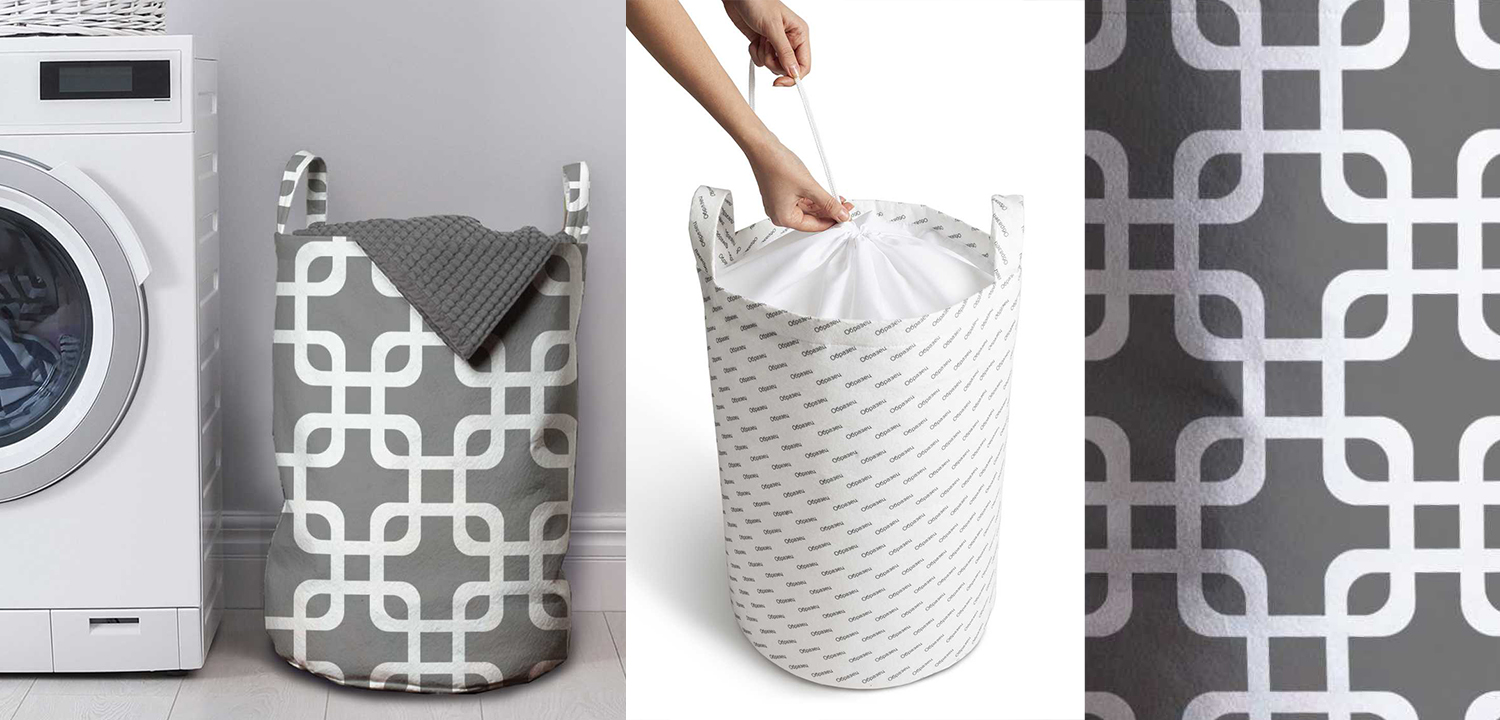 Корзина Squares on Gray Basket - фото