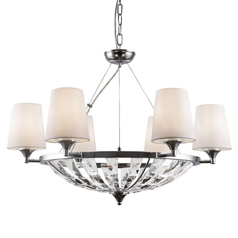 Люстра Odarnat Chandelier chrome Белый Хром Люстра Odarnat Chandelier chrome Белый Хром в Кирове | Loft Concept