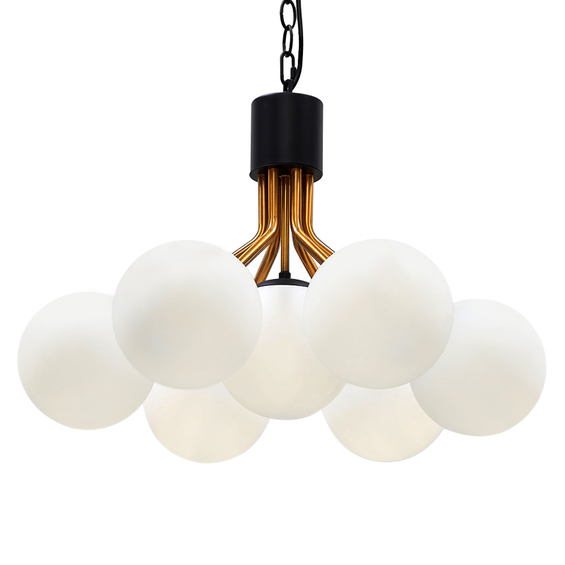 Люстра Berries Chandelier White Balloons Bronze Black 7 Белый Бронза Черный Люстра Berries Chandelier White Balloons Bronze Black 7 Белый Бронза Черный в Кирове | Loft Concept