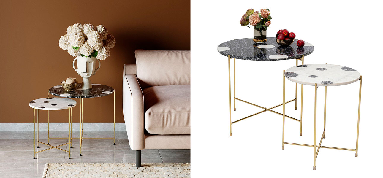 Столик приставной Duo Black and White - фото