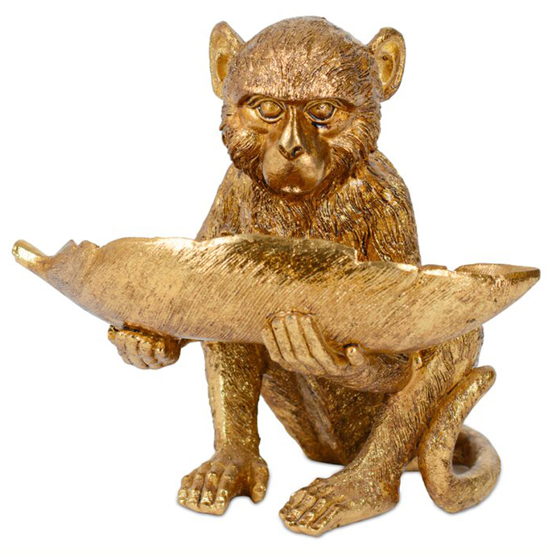 Статуэтка Golden Monkey with Leaf Золотой Статуэтка Golden Monkey with Leaf Золотой в Кирове | Loft Concept
