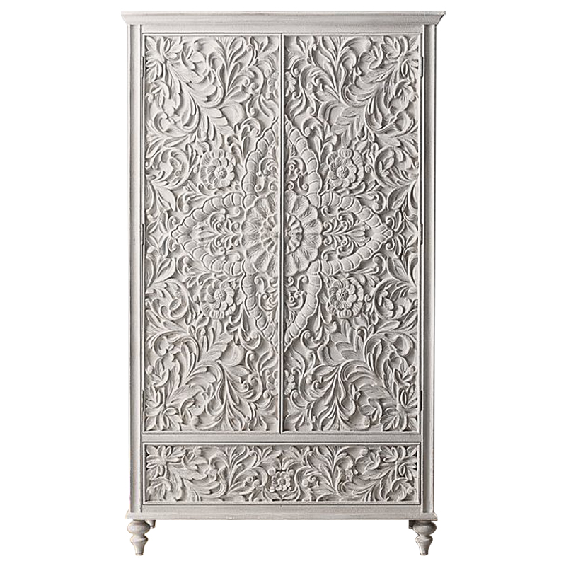 Шкаф Indian Antique White Furniture Cabinet белый Белый Шкаф Indian Antique White Furniture Cabinet белый Белый в Кирове | Loft Concept