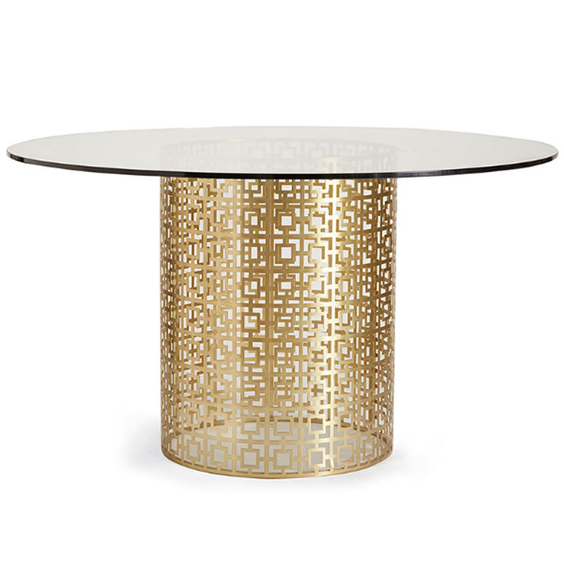 Обеденный стол Jonathan Adler Nixon Dining Table столешница Стекло Золотой Прозрачный Обеденный стол Jonathan Adler Nixon Dining Table столешница Стекло Золотой Прозрачный в Кирове | Loft Concept