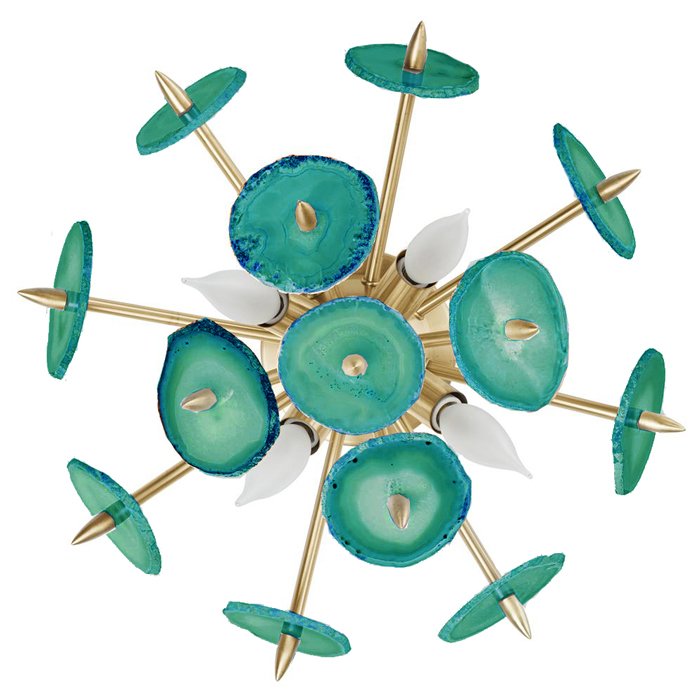 Бра Emporium Green Agate Burst Sconce Brass Латунь Бирюзовый в Кирове | Loft Concept 