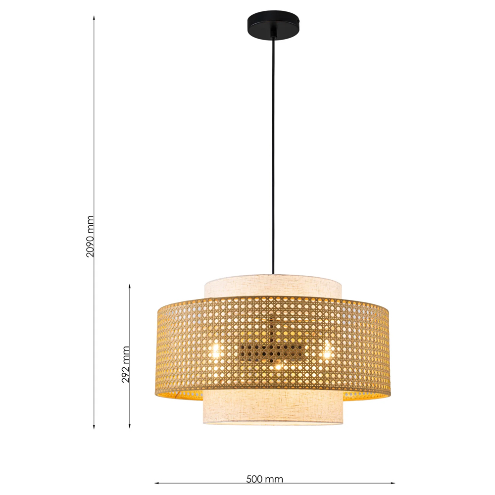 Подвесной светильник с декоративным поясом из плетеного бамбука Biuloggicu в Кирове