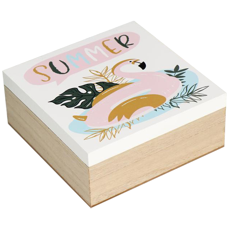 Шкатулка Flamingo Summer Box Белый Бежевый Древесина Мульти Шкатулка Flamingo Summer Box Белый Бежевый Древесина Мульти в Кирове | Loft Concept