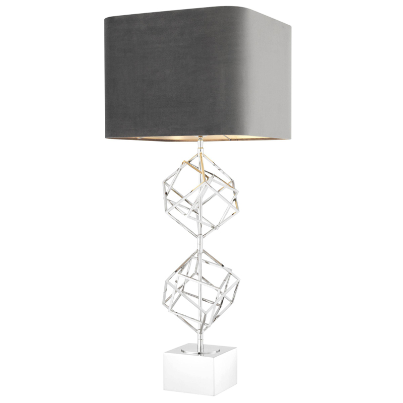 Настольная лампа Eichholtz Table Lamp Matrix Nickel Никель Серый Настольная лампа Eichholtz Table Lamp Matrix Nickel Никель Серый в Кирове | Loft Concept