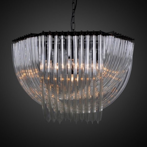 Люстра Retro Frozen Glass Chandelier 66 Черный Люстра Retro Frozen Glass Chandelier 66 Черный в Кирове | Loft Concept