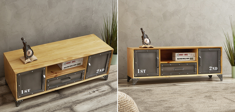 ТВ-тумба Loft Metal and Wood Double - Loft-Concept в Кирове