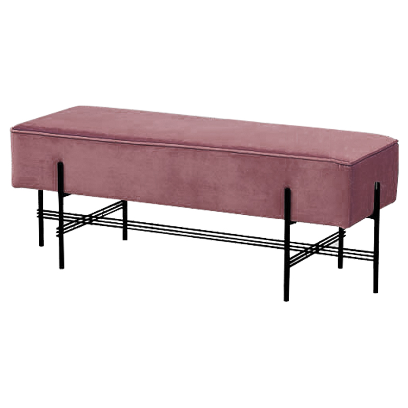 Банкетка розовая велюровая Sanjay Velour Banquet Pink Дымчатая Роза Черный Банкетка розовая велюровая Sanjay Velour Banquet Pink Дымчатая Роза Черный в Кирове | Loft Concept