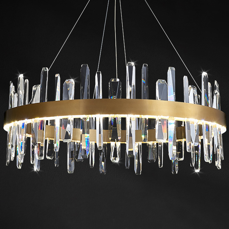 Люстра Gertrudis Chandelier circle Латунь Прозрачный Люстра Gertrudis Chandelier circle Латунь Прозрачный в Кирове | Loft Concept
