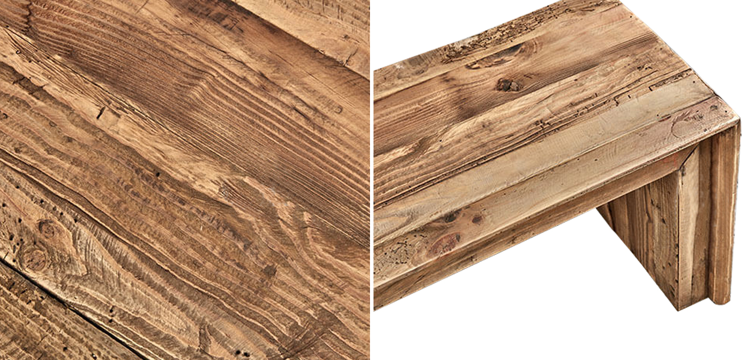 Скамья в стиле лофт Cline Wood Bench - фото