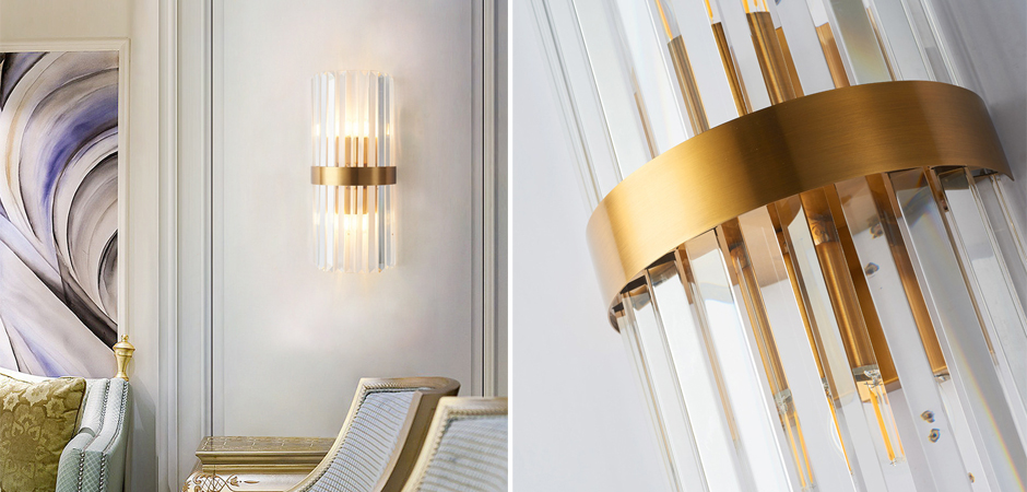 Бра Odeon Clear Glass Gold metal Wall Lamp Бра Odeon Clear Glass Gold metal Wall Lamp - Loft-Concept в Кирове