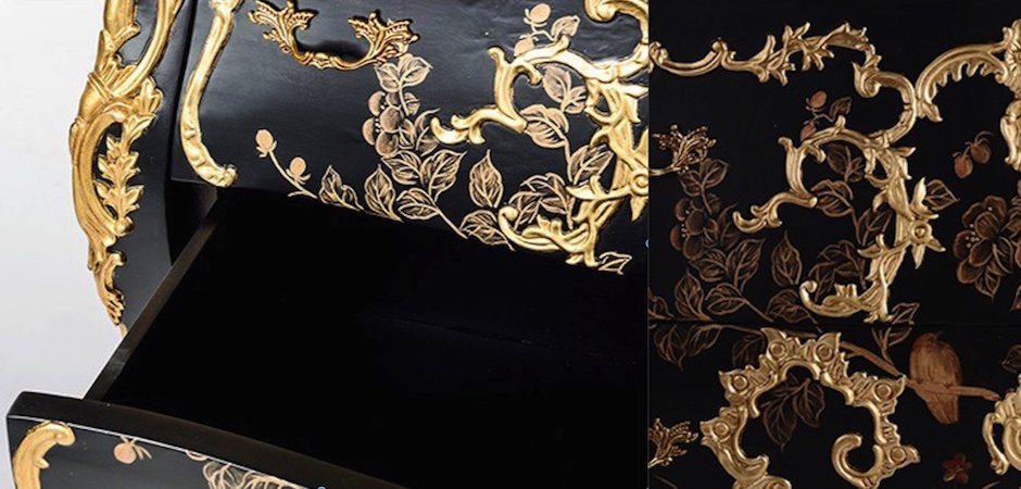 Комод в стиле французского рококо Baroque Сasket Черный Комод в стиле французского рококо Baroque Сasket Черный - Loft-Concept в Кирове