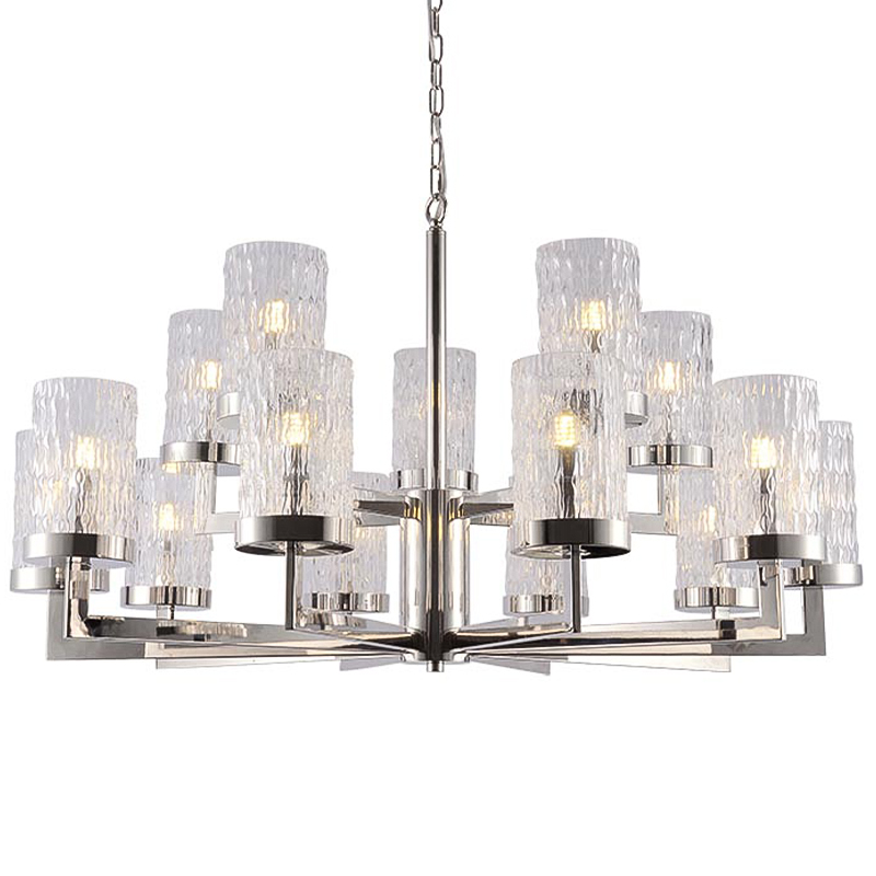 Люстра Estebe Glass Nickel Chandelier 14 Прозрачный Никель Люстра Estebe Glass Nickel Chandelier 14 Прозрачный Никель в Кирове | Loft Concept