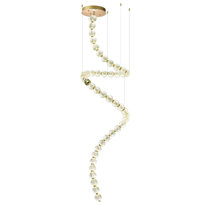 Большая светодиодная люстра Crystal Globule Spiral Золото Золотой Прозрачный Большая светодиодная люстра Crystal Globule Spiral Золото Золотой Прозрачный в Кирове | Loft Concept