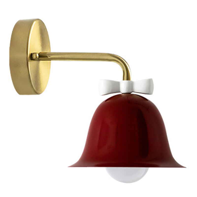 Бра Колокольчик Bell with Bow Red Wall Lamp Красный Красный Белый Золотой Бра Колокольчик Bell with Bow Red Wall Lamp Красный Красный Белый Золотой в Кирове | Loft Concept