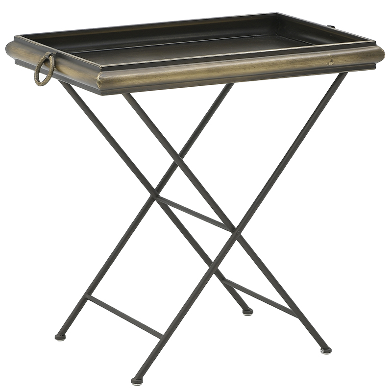 Приставной металлический стол Davie Side Table Винтажная латунь Черный Приставной металлический стол Davie Side Table Винтажная латунь Черный в Кирове | Loft Concept