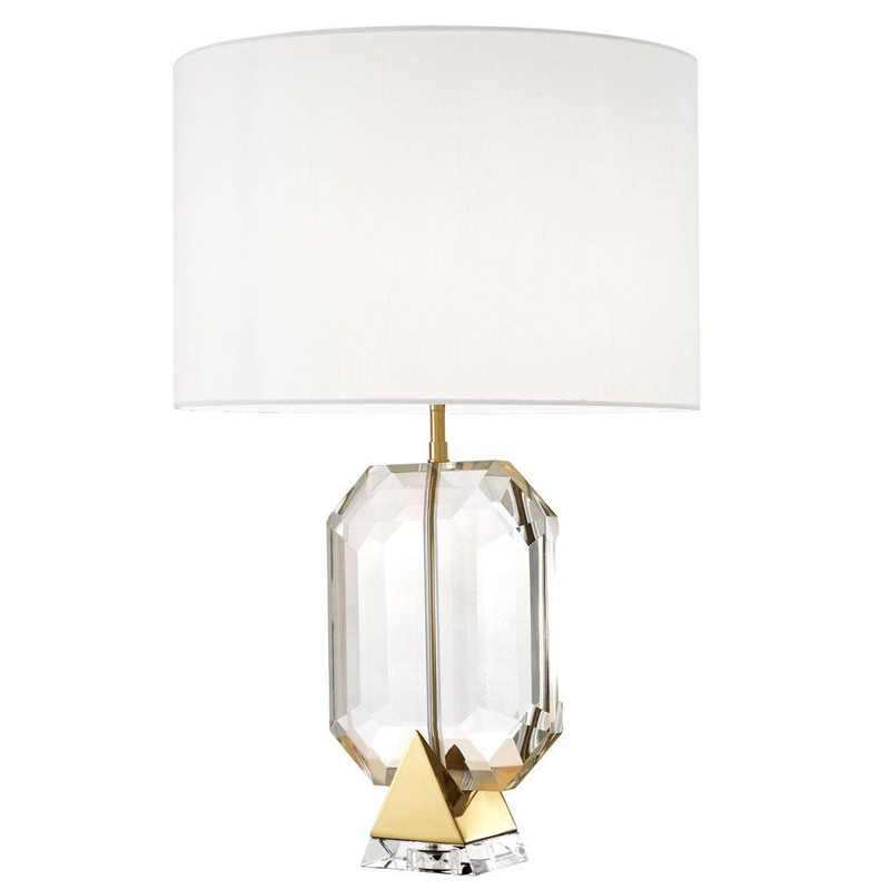 Настольная лампа Eichholtz Table Lamp Emerald Gold & white Белый Глянцевое золото Прозрачный Настольная лампа Eichholtz Table Lamp Emerald Gold & white Белый Глянцевое золото Прозрачный в Кирове | Loft Concept