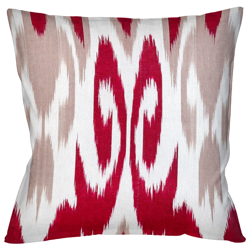 Декоративная подушка Ikat Pattern Красная Красный Белый Декоративная подушка Ikat Pattern Красная Красный Белый в Кирове | Loft Concept