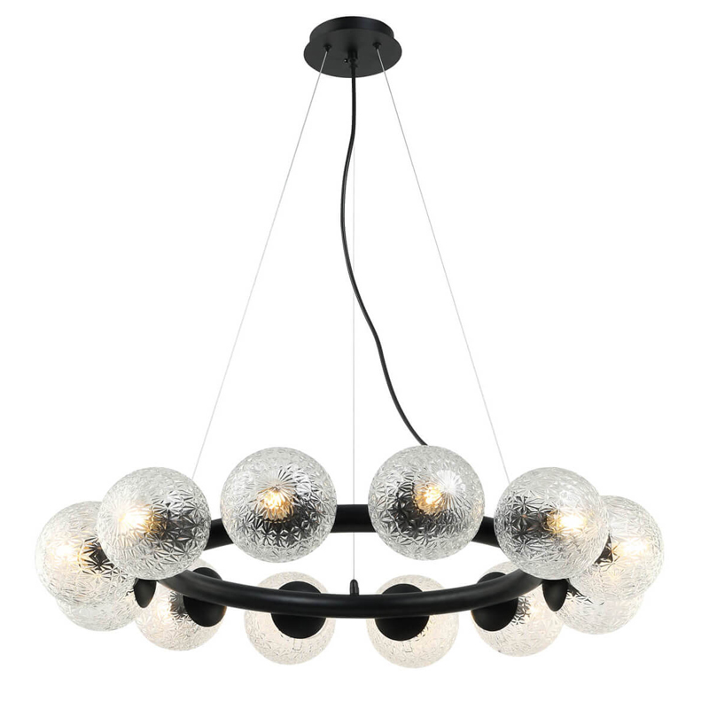 Люстра Perforated Glass Bubbles black D77 Черный Серый (Gray) Люстра Perforated Glass Bubbles black D77 Черный Серый (Gray) в Кирове | Loft Concept