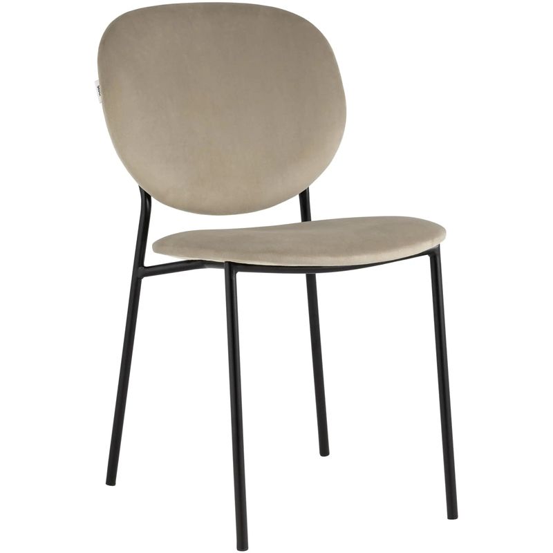 Стул Stanley Chair Бежевый Велюр Бежевый Черный Стул Stanley Chair Бежевый Велюр Бежевый Черный в Кирове | Loft Concept