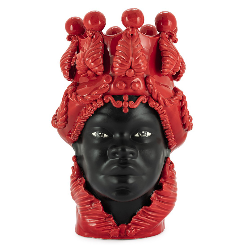 Ваза VASE MORO BIG LADY SIMPLY MAT Черный Красный Ваза VASE MORO BIG LADY SIMPLY MAT Черный Красный в Кирове | Loft Concept