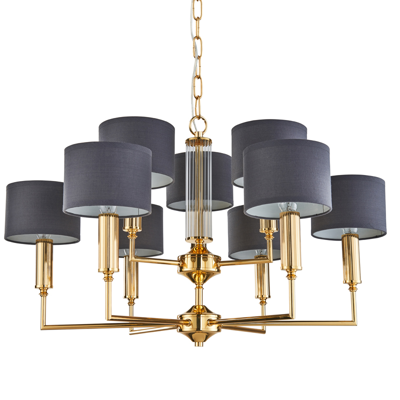 Люстра Laurent Chandelier grey 71 Глянцевое золото Серый Прозрачный Люстра Laurent Chandelier grey 71 Глянцевое золото Серый Прозрачный в Кирове | Loft Concept