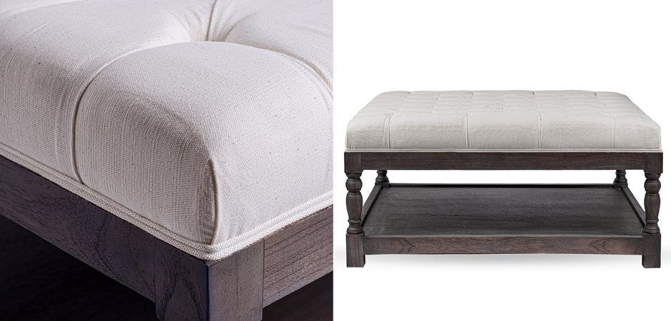 Оттоманка Coffee Table Ottoman linen and oak wood Оттоманка Coffee Table Ottoman linen and oak wood - Loft-Concept в Кирове