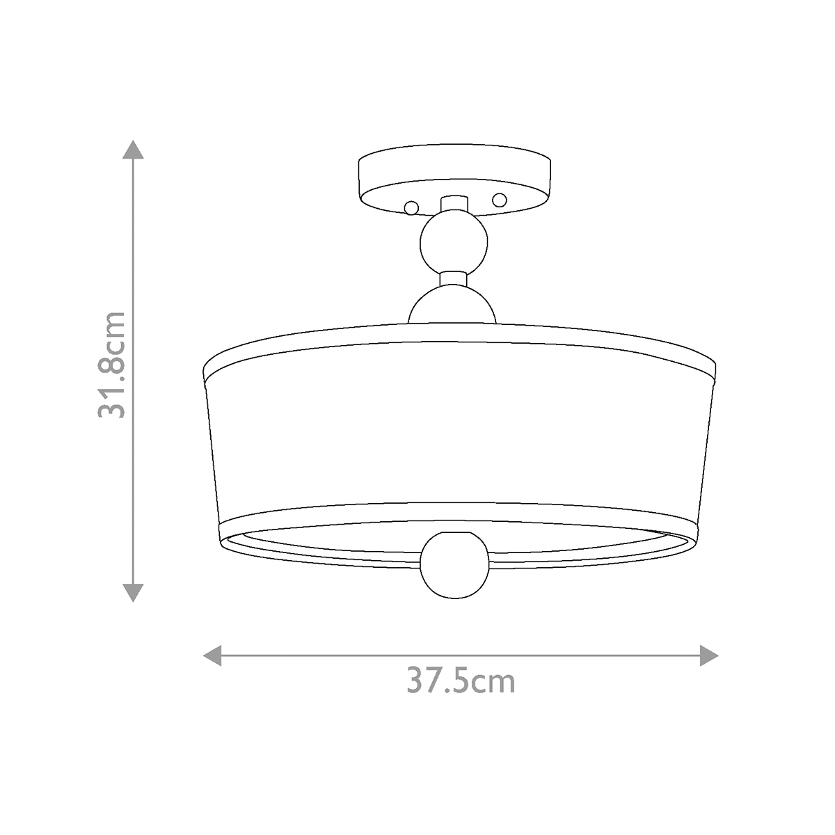 Потолочный светильник с белым цилиндрическим плафоном и шарообразными деталями Hinkley в Кирове