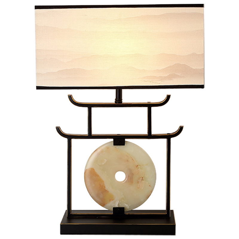 Настольная лампа с абажуром Chinese Style Modern Table Lamp Черный Бежевый Золотой Настольная лампа с абажуром Chinese Style Modern Table Lamp Черный Бежевый Золотой в Кирове | Loft Concept