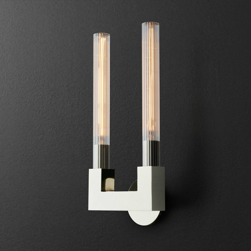 Бра RH CANNELLE wall lamp DOUBLE Sconces Chrome Хром Прозрачное Стекло Бра RH CANNELLE wall lamp DOUBLE Sconces Chrome Хром Прозрачное Стекло в Кирове | Loft Concept