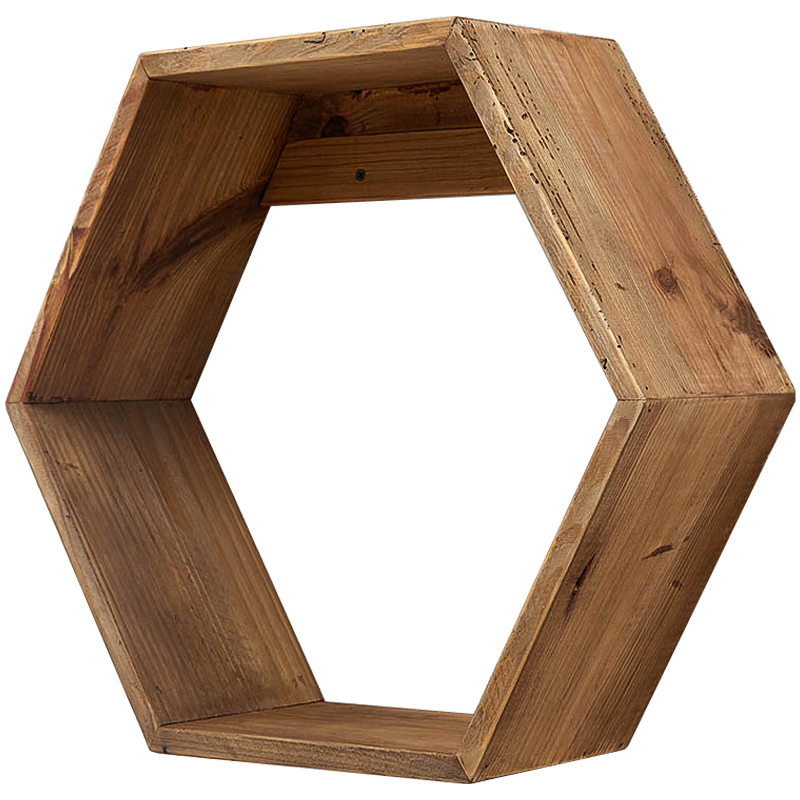 Деревянная полка в виде шестиугольника Wood Honeycomb Shelf Коричневый Деревянная полка в виде шестиугольника Wood Honeycomb Shelf Коричневый в Кирове | Loft Concept