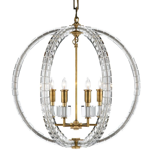 Люстра Radius Pendant Chandelier 6 Light Латунь Прозрачный Люстра Radius Pendant Chandelier 6 Light Латунь Прозрачный в Кирове | Loft Concept