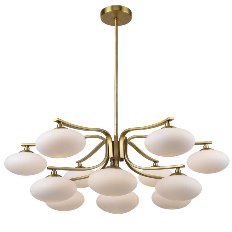 Oval Balls Mushrooms Chandelier 13 Brass Латунь Прозрачный белый Oval Balls Mushrooms Chandelier 13 Brass Латунь Прозрачный белый в Кирове | Loft Concept