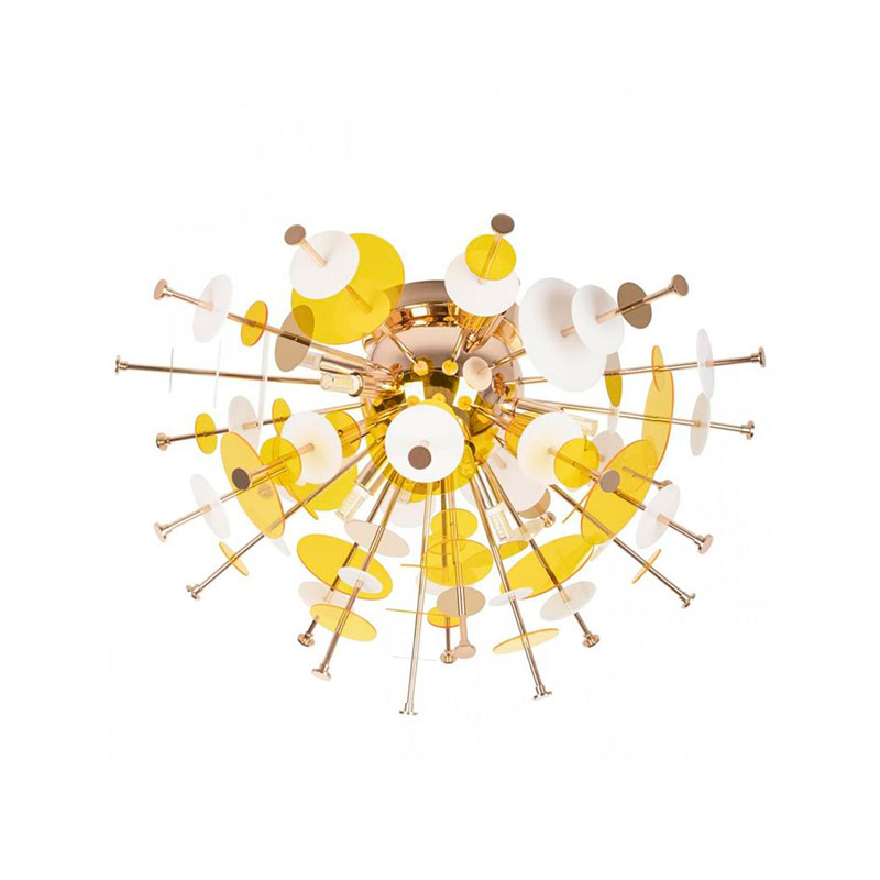 Потолочный светильник Dandelion Yellow диаметр 60 Золотой Белый Желтый Потолочный светильник Dandelion Yellow диаметр 60 Золотой Белый Желтый в Кирове | Loft Concept