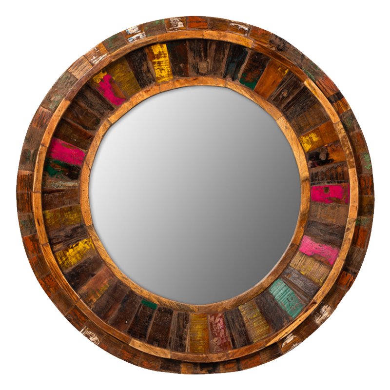 Зеркало Antique Wood Circle Коричневый винтаж Зеркало Antique Wood Circle Коричневый винтаж в Кирове | Loft Concept