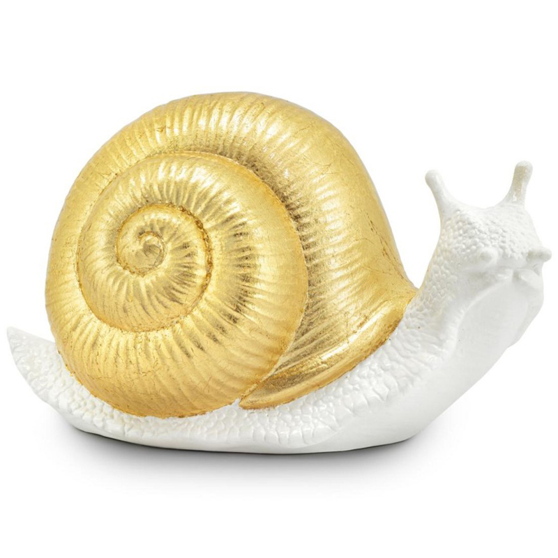 Статуэтка Abhika Snail Bisc. Goldleaf Белый Золотой Статуэтка Abhika Snail Bisc. Goldleaf Белый Золотой в Кирове | Loft Concept