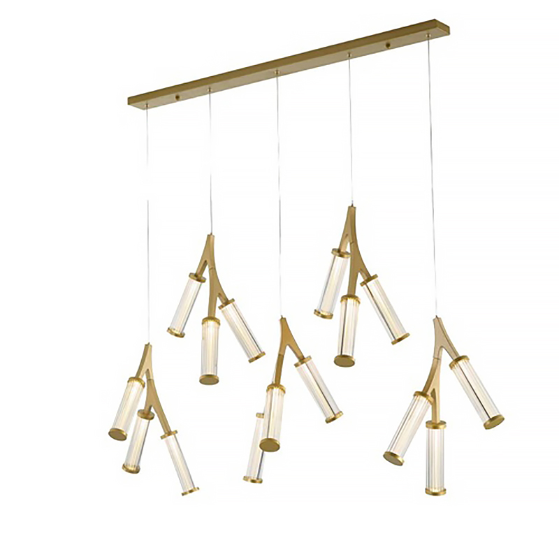 Люстра Cylinder Branches Chandelier Gold 15 Золотой Прозрачный Люстра Cylinder Branches Chandelier Gold 15 Золотой Прозрачный в Кирове | Loft Concept