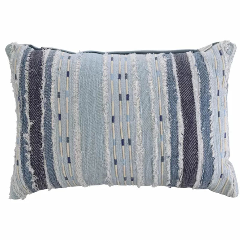 Подушка Blue Ikat stripes Синий Голубой Подушка Blue Ikat stripes Синий Голубой в Кирове | Loft Concept